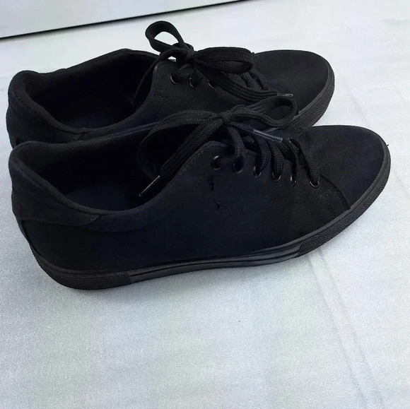 ASOS Design Womens Cotton Canvas Lace-Up Black Platform Sneakers Size 10 - Picture 8 of 9